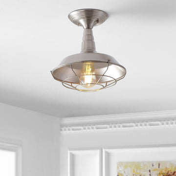 Gabe 10.2" Metal LED Semi Flush Mount - JONATHAN Y